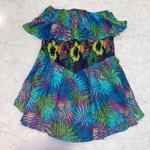 Floral strapless dress with built in shorts 💚